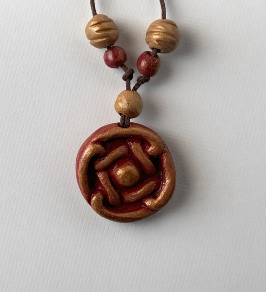 Terracotta necklace with Armenian motifs