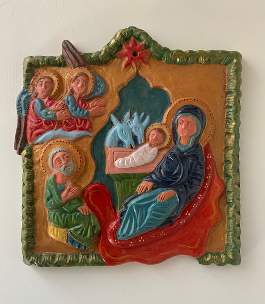 Nativity - terracotta bas-relief