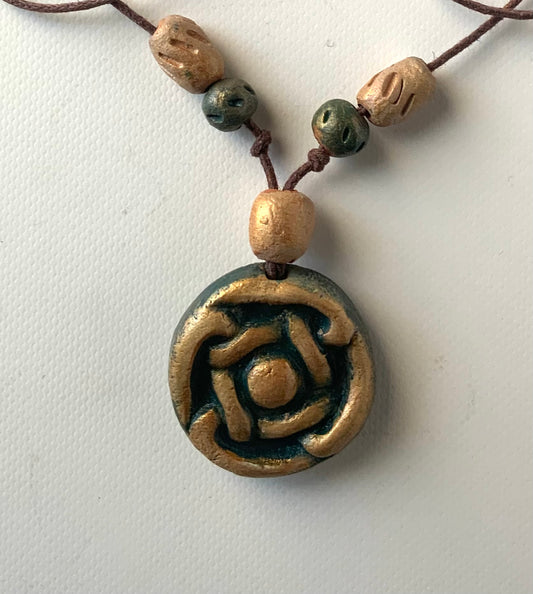 Terracotta necklace with Armenian motifs