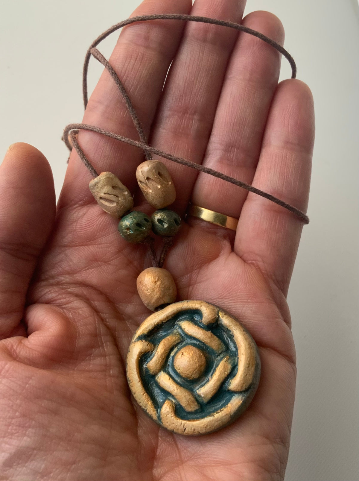 Terracotta necklace with Armenian motifs