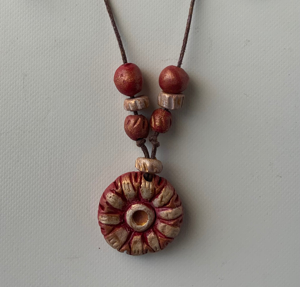 Terracotta necklace with Armenian motifs