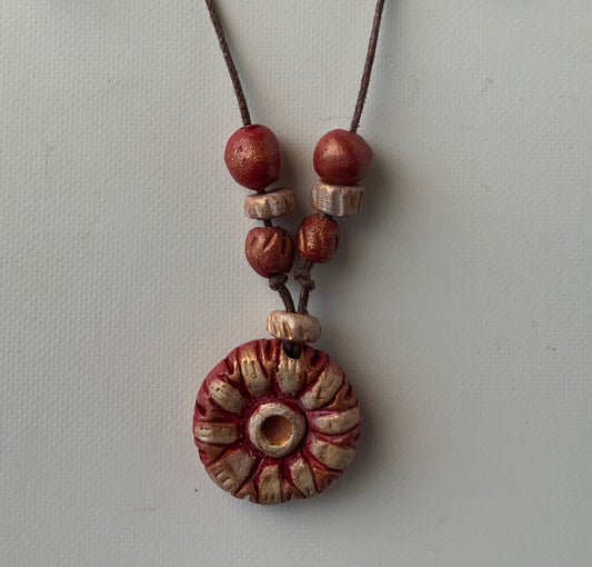 Terracotta necklace with Armenian motifs