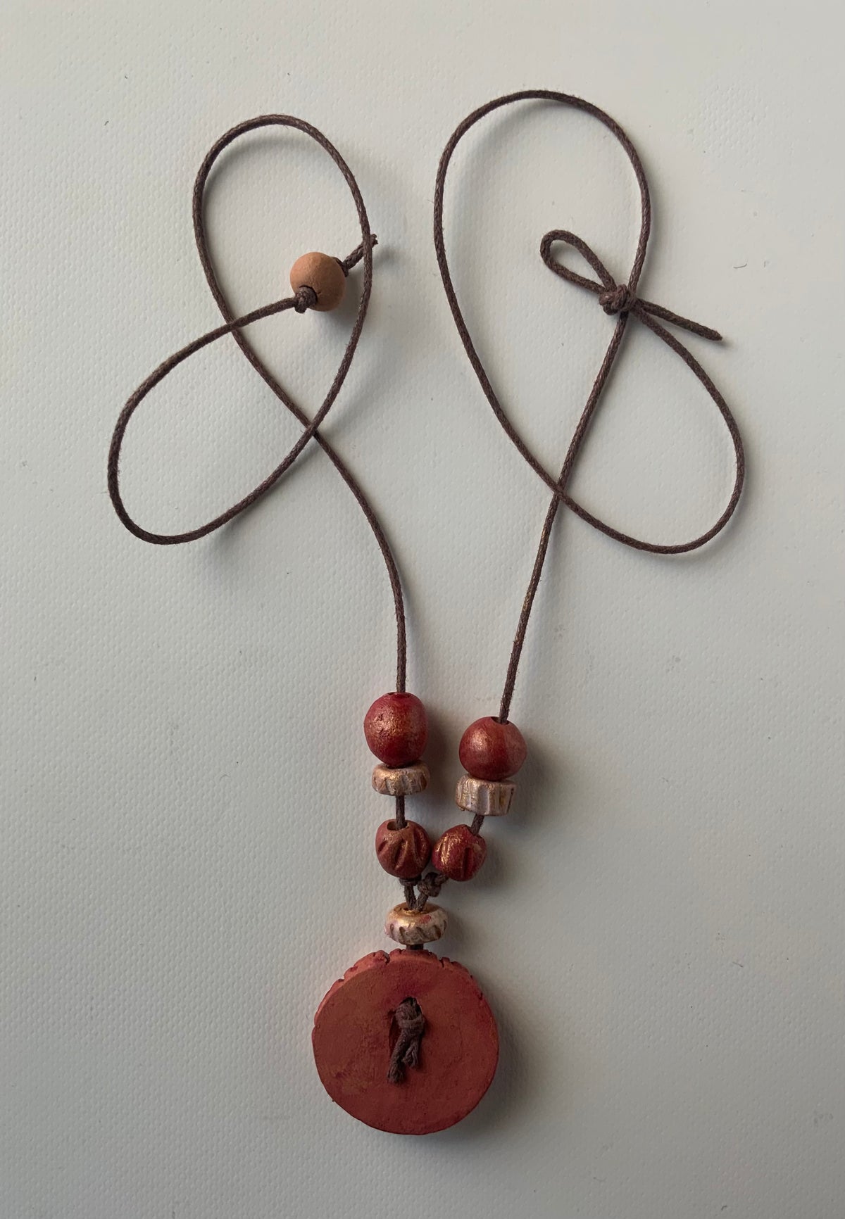 Terracotta necklace with Armenian motifs