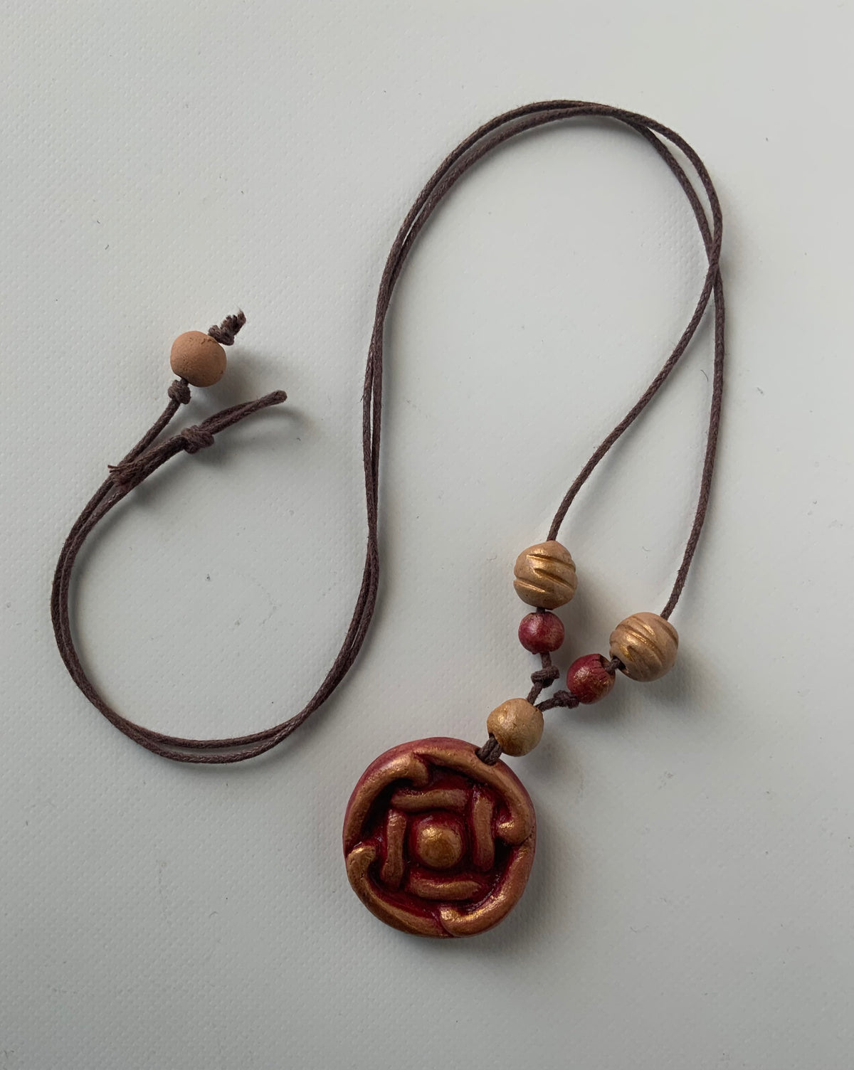 Terracotta necklace with Armenian motifs
