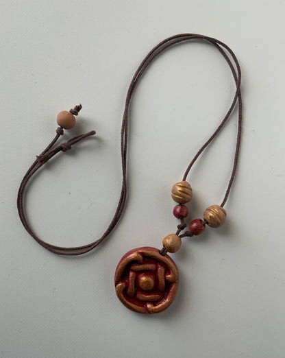 Terracotta necklace with Armenian motifs