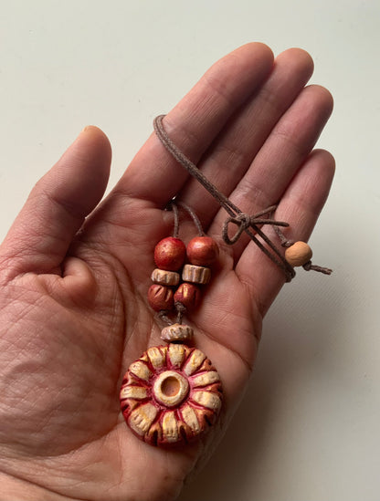 Terracotta necklace with Armenian motifs