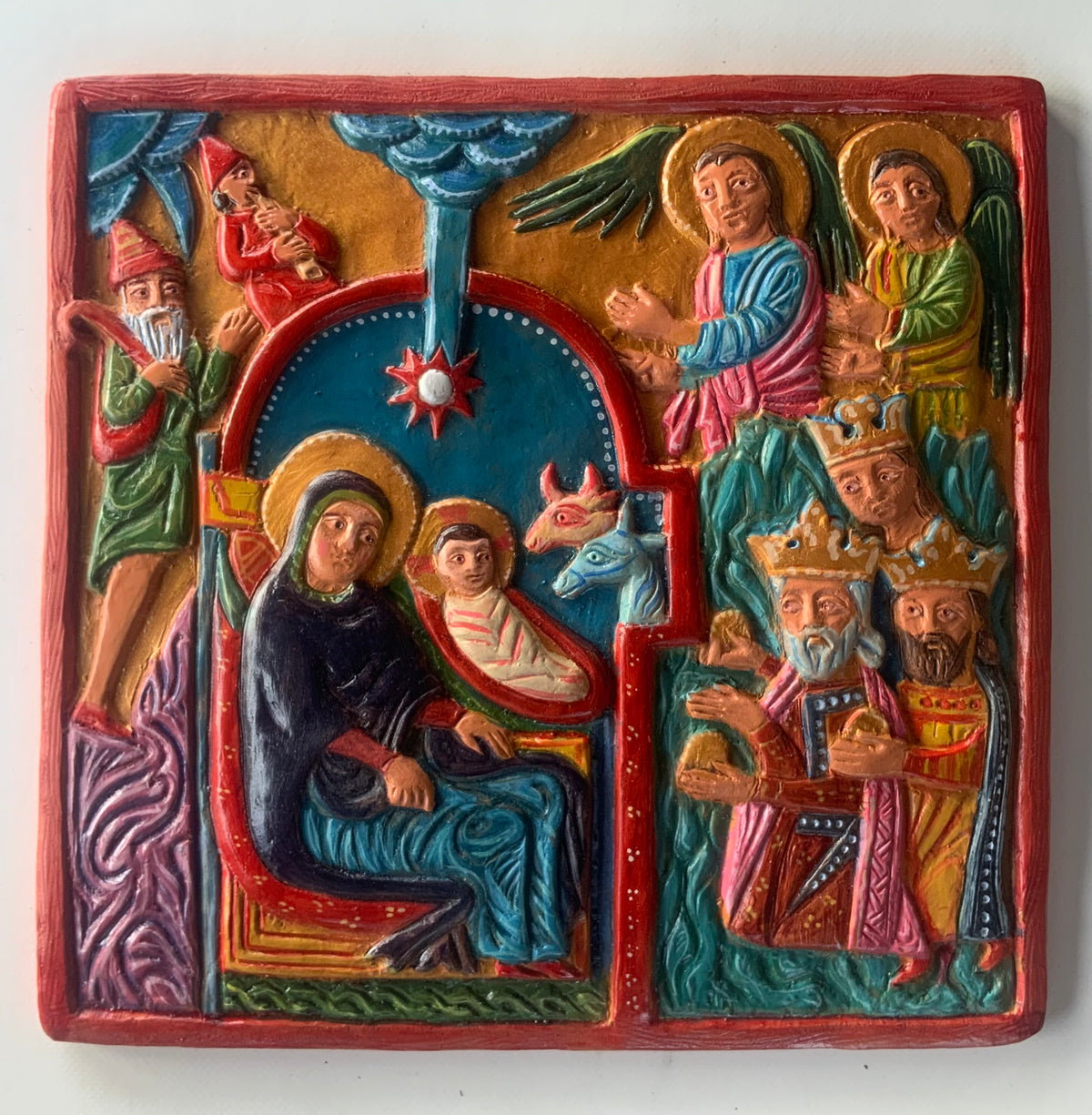 Nativity – Armenian Terracotta Bas-Relief