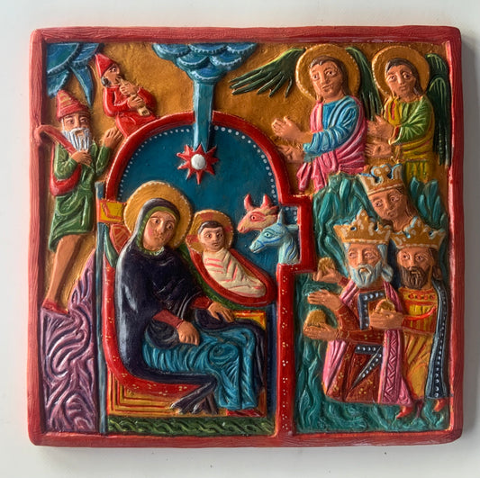 Nativity – Armenian Terracotta Bas-Relief