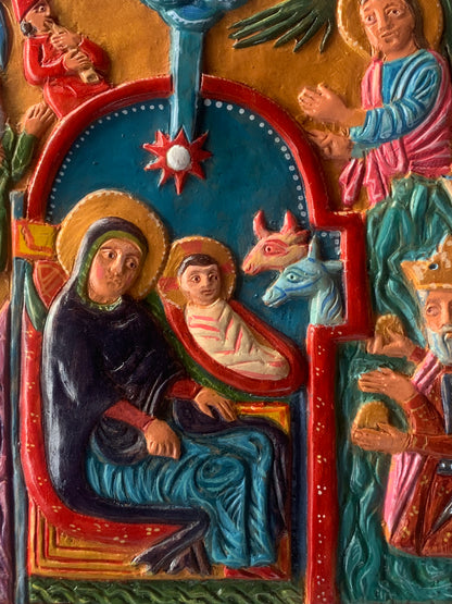 Nativity – Armenian Terracotta Bas-Relief
