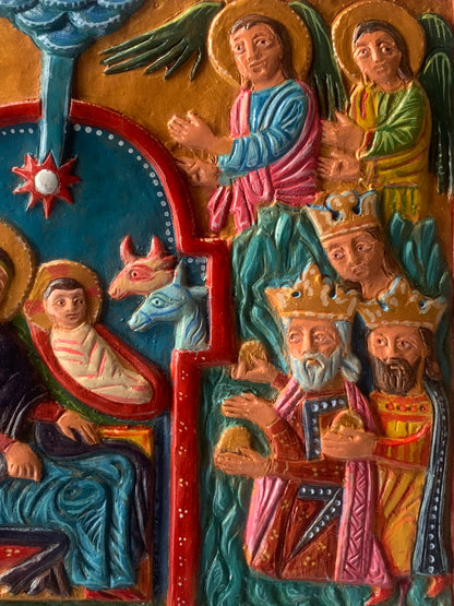 Nativity – Armenian Terracotta Bas-Relief