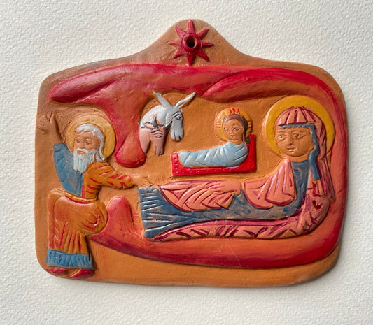 Terracotta bas-relief Nativity