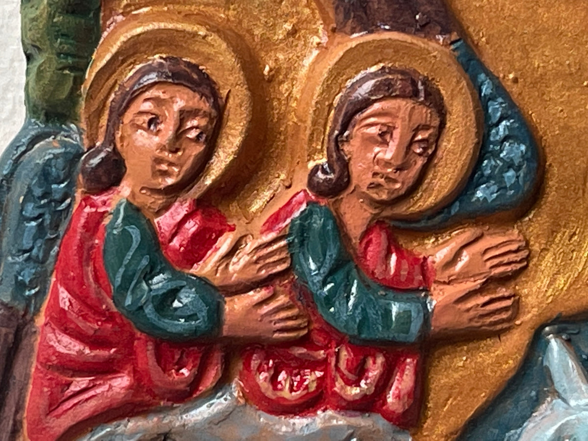Terracotta bas-relief Nativity