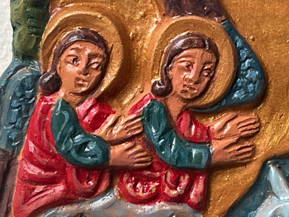 Terracotta bas-relief Nativity