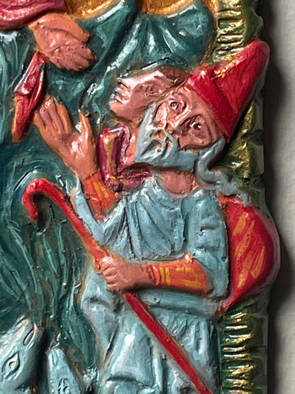 Terracotta bas-relief Nativity