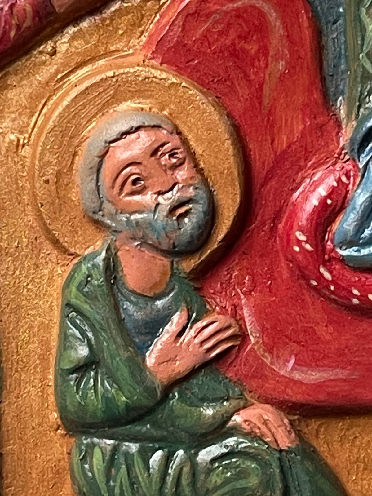 Terracotta bas-relief Nativity